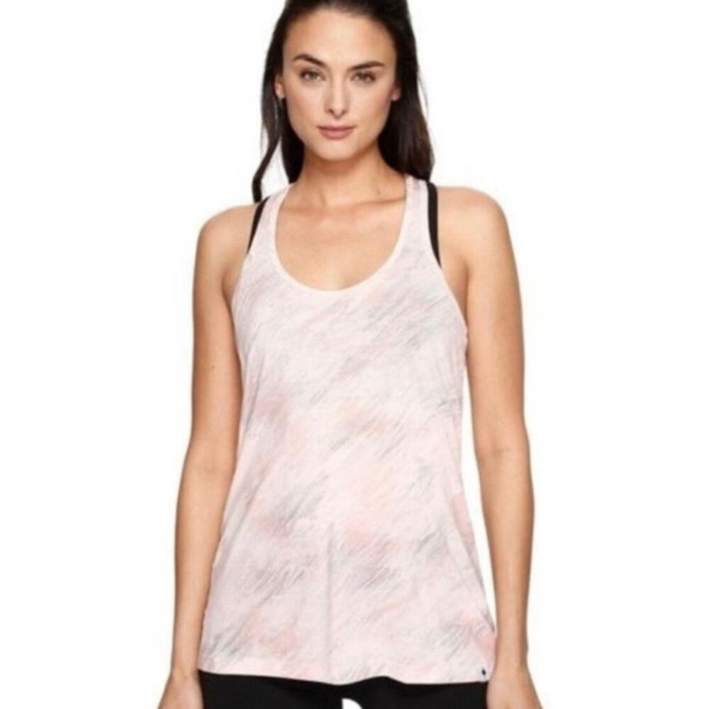 SMARTWOOL Merino Sport 150 Racerback Pattern Tank Top Shirt L Pink Sport Outdoor